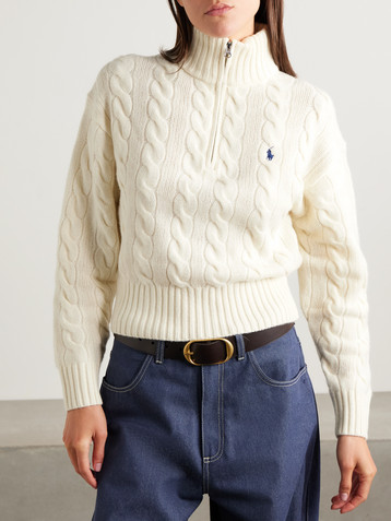 Polo Ralph Lauren Cable-knit wool and cashmere-blend sweater