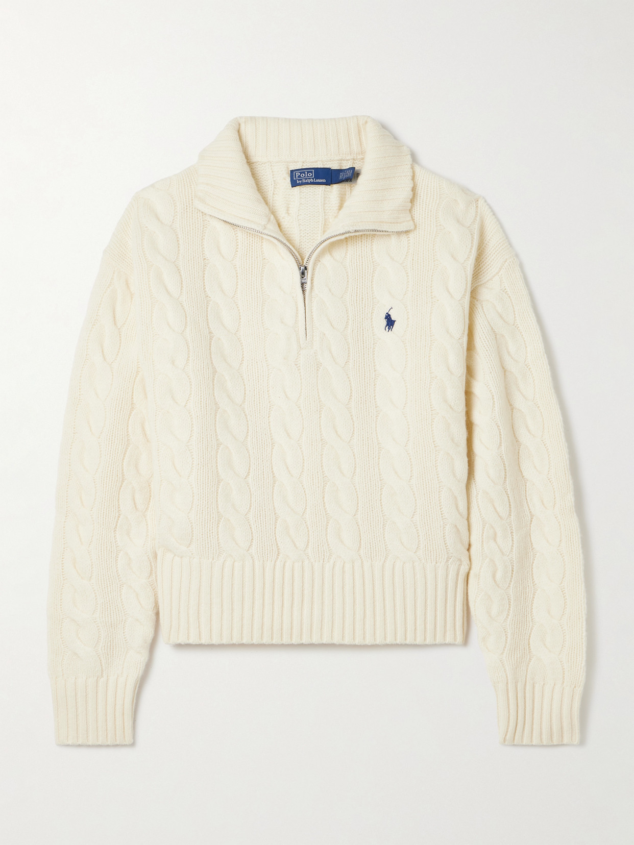Polo Ralph Lauren Cable-knit Wool And Cashmere-blend Sweater In Multi
