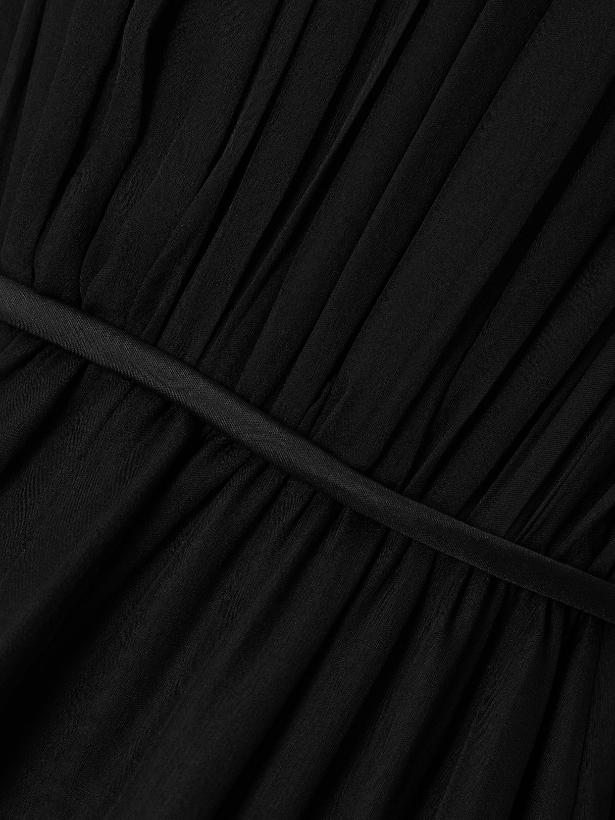 Giambattista Valli Layered Satin-trimmed Ruffled Silk-chiffon Gown In Black