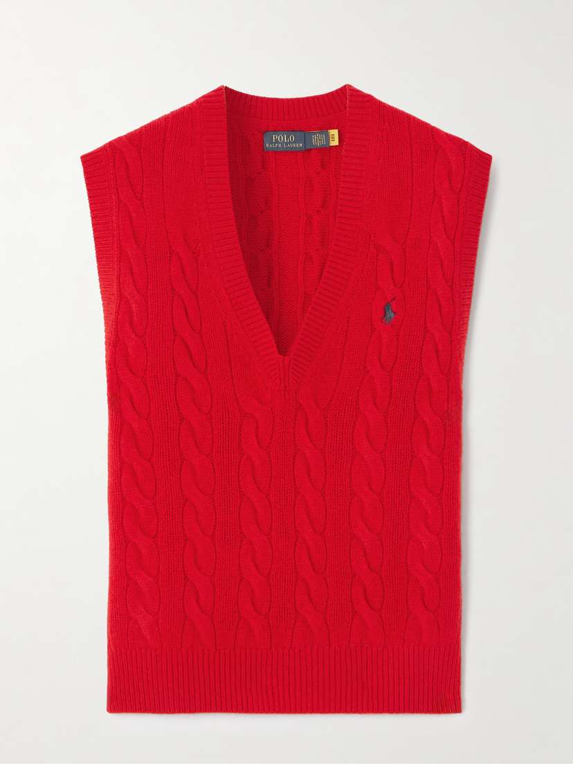 Polo Ralph Lauren Cable-knit Wool And Cashmere-blend Vest