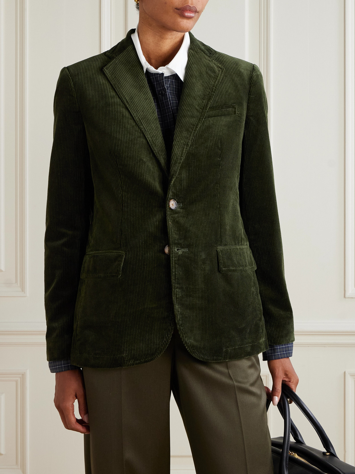 Polo Ralph Lauren Cotton-corduroy Blazer In Green