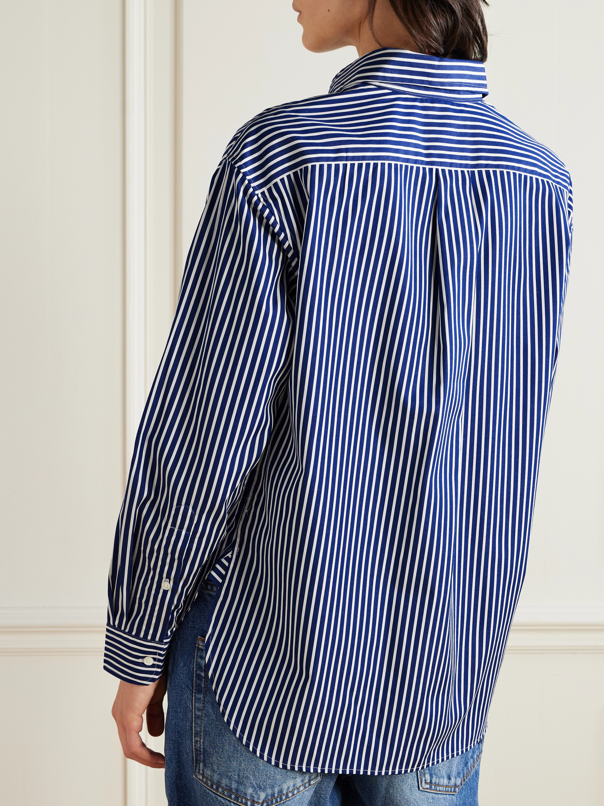 Polo Ralph Lauren Embroidered striped cotton-poplin shirt