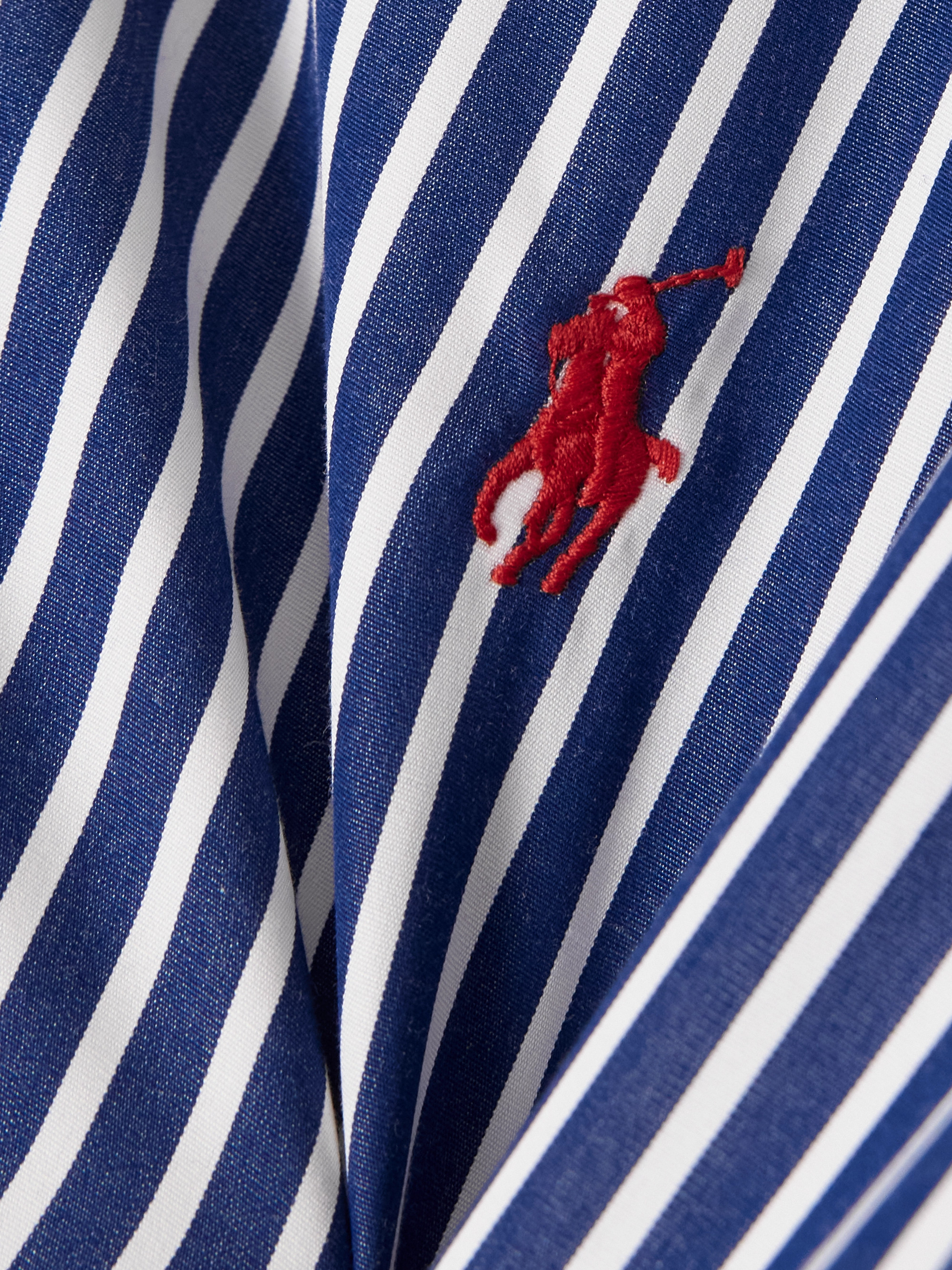 Polo Ralph Lauren Embroidered striped cotton-poplin shirt