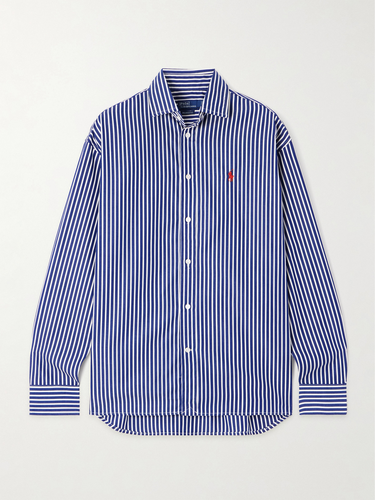 Polo Ralph Lauren Stripe Relaxed Fit Cotton Button-up Shirt In Blue