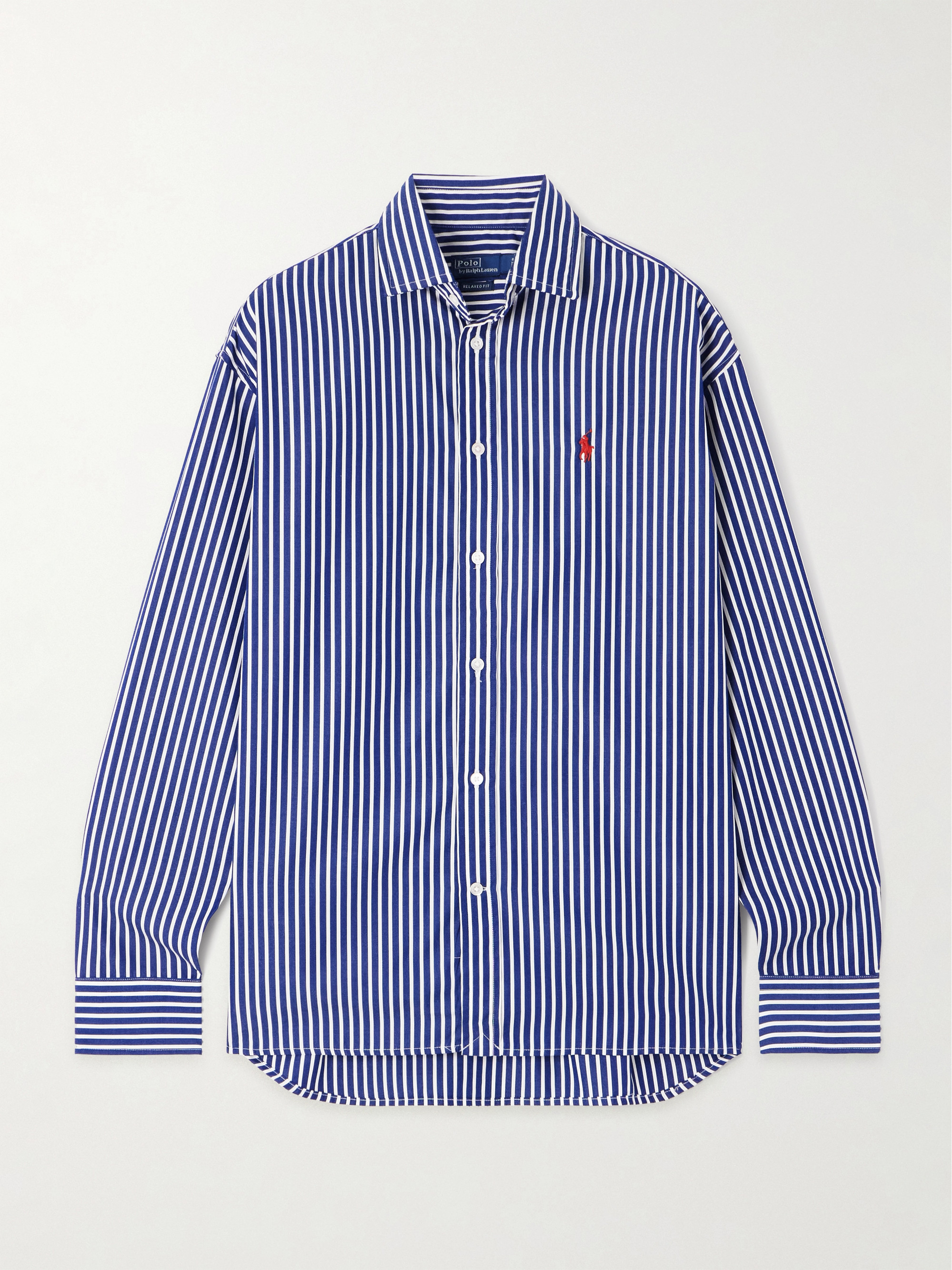 Polo Ralph Lauren Embroidered striped cotton-poplin shirt