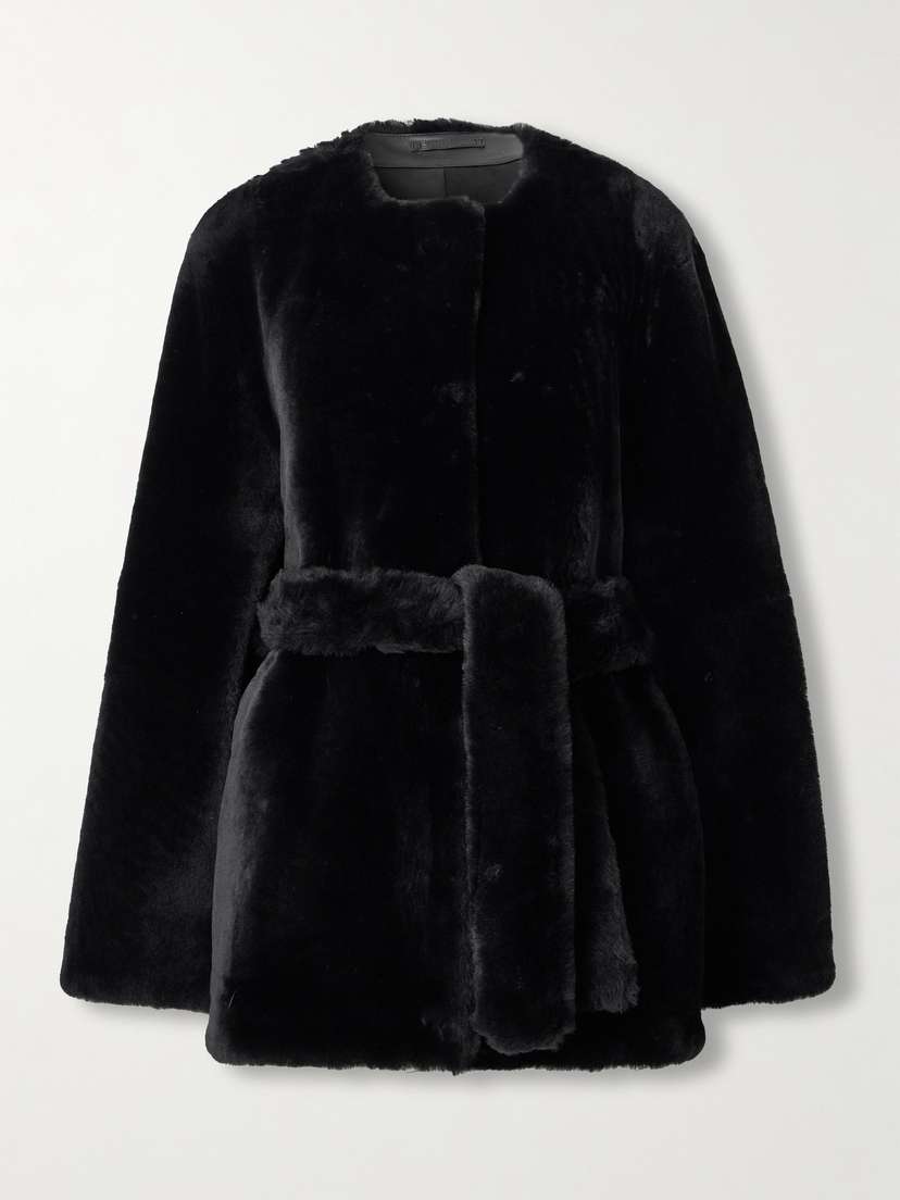 TOTEME Belted Shearling Jacket