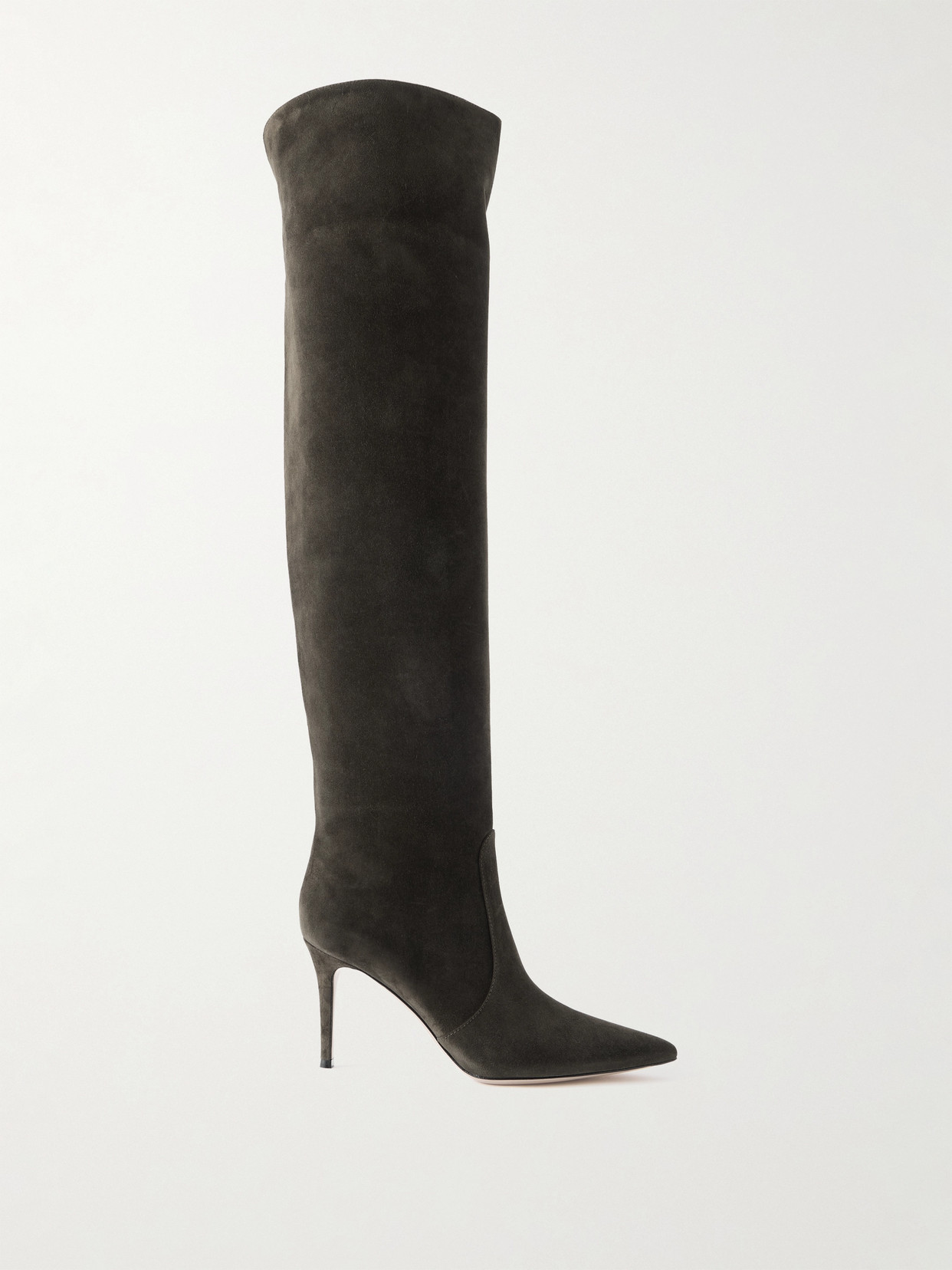 Gianvito Rossi Hansen 85 Suede Over-the-knee Boots In Green