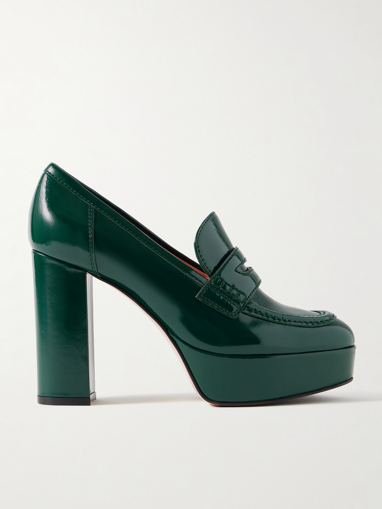 Gianvito Rossi Nuit 70 Patent-leather Platform Pumps In Blue