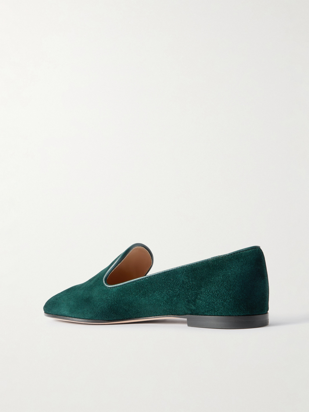 Gianvito Rossi Leather-trimmed Suede Loafers In Green