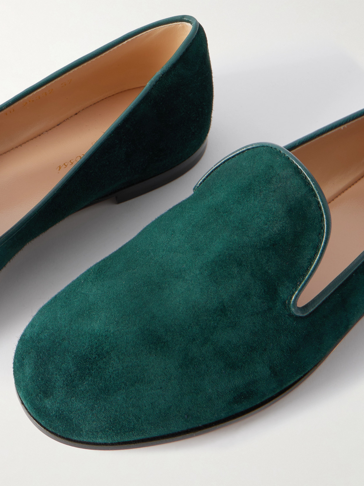 Gianvito Rossi Leather-trimmed Suede Loafers In Green