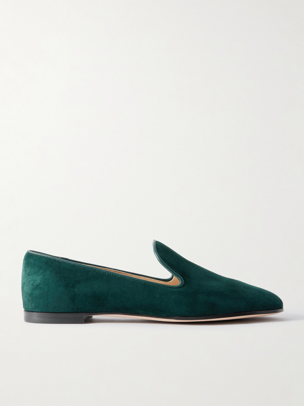 Gianvito Rossi Leather-trimmed Suede Loafers In Green