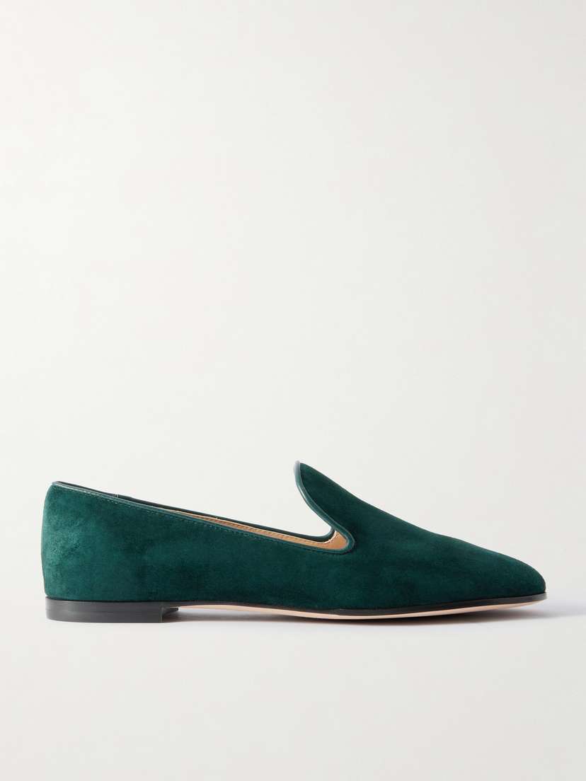 Gianvito Rossi Leather-trimmed Suede Loafers