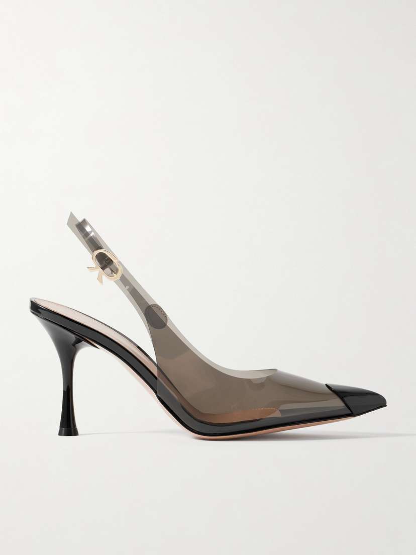 Gianvito Rossi 85 Patent Leather-trimmed Pvc Slingback Pumps