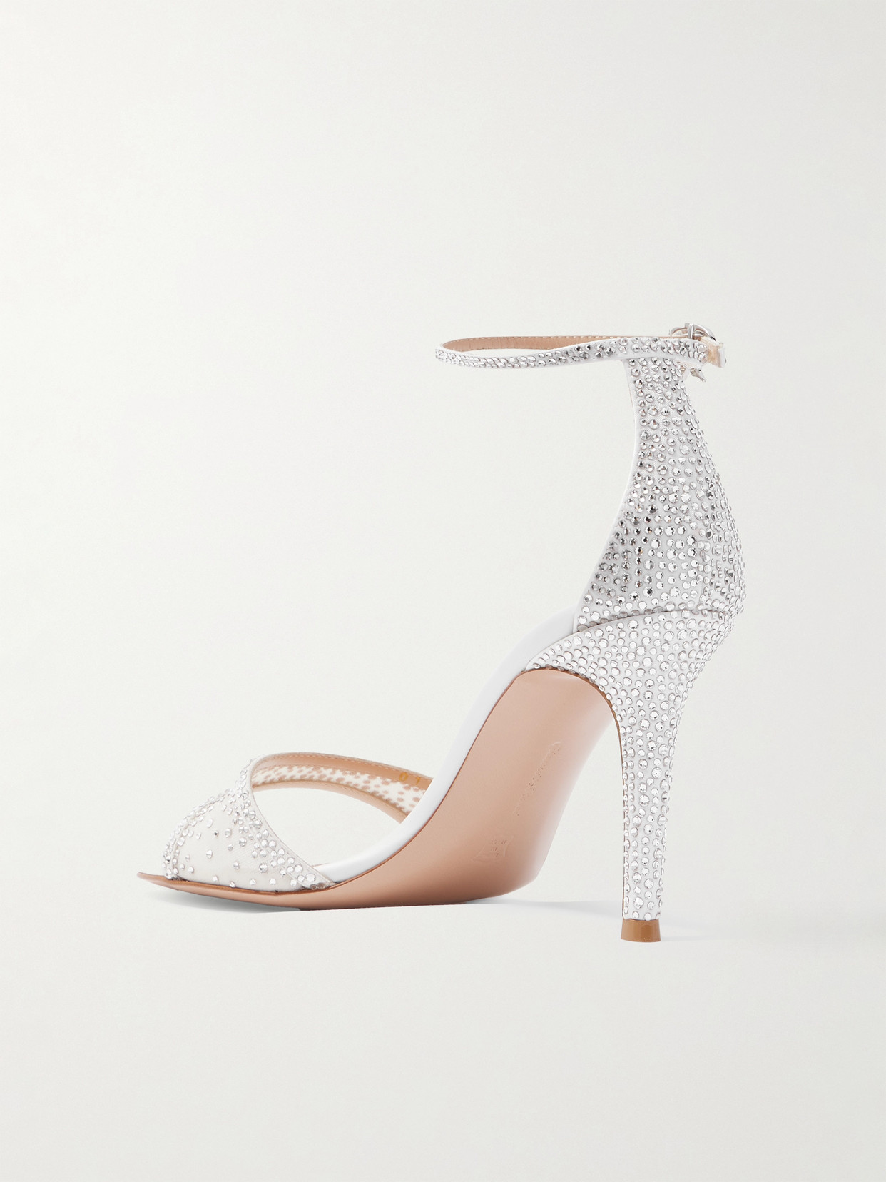 Rania 85 Crystal-Embellished Organza-Trimmed Sandals