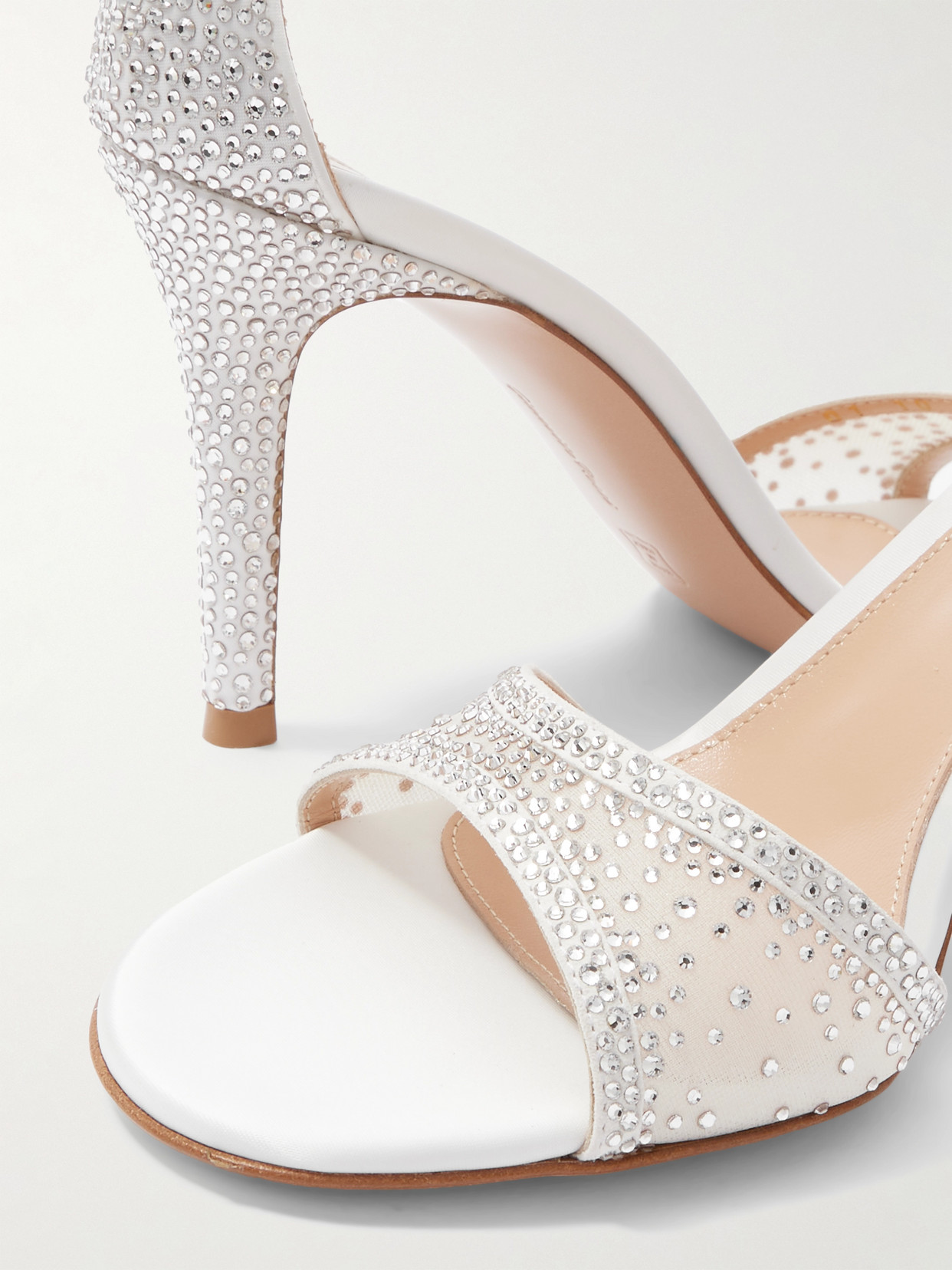 Rania 85 Crystal-Embellished Organza-Trimmed Sandals