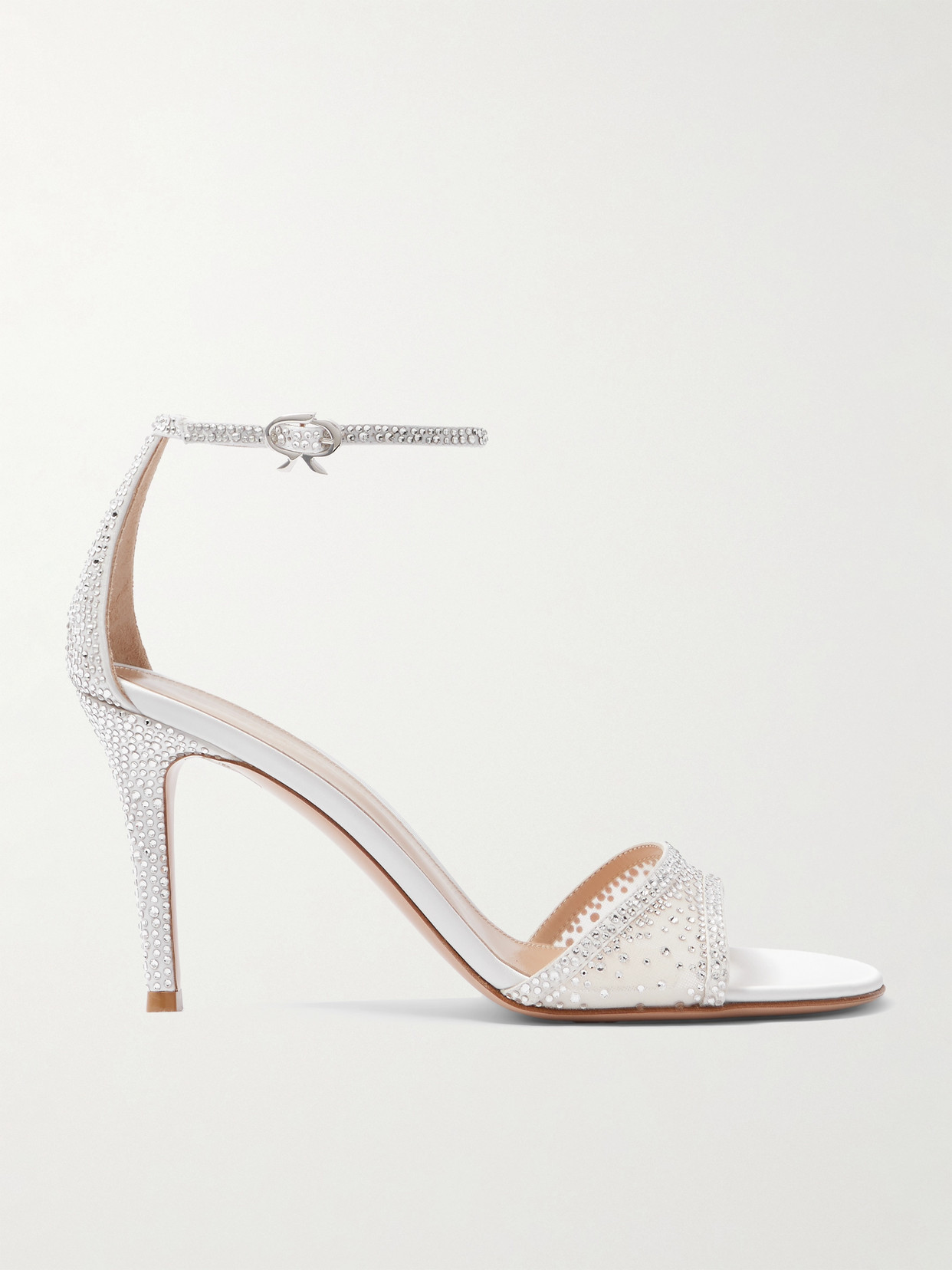 Rania 85 Crystal-Embellished Organza-Trimmed Sandals