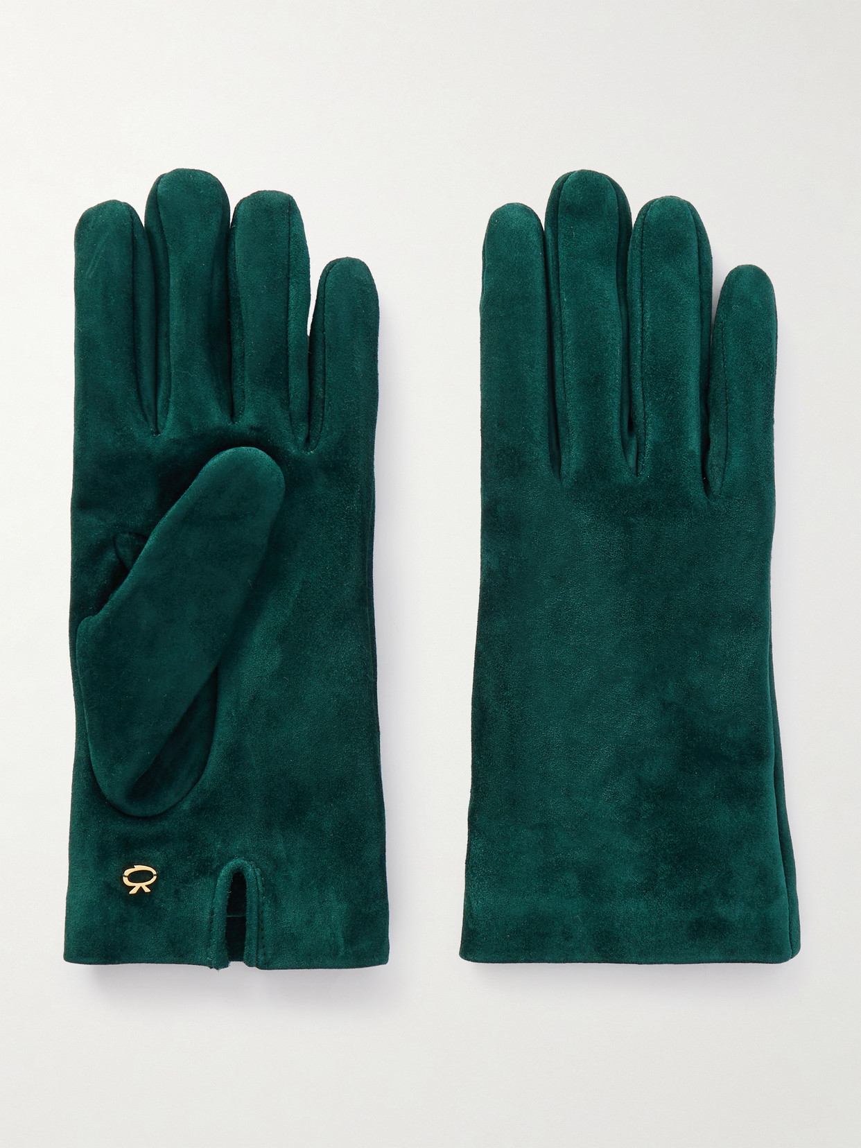 Gianvito Rossi Embellished Suede Gloves In Green
