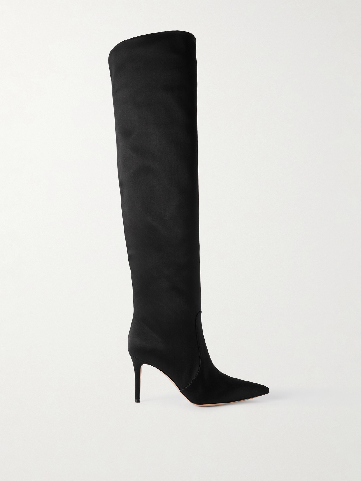 Gianvito Rossi Hansen 85 Satin-crepe Over-the-knee Boots In Black