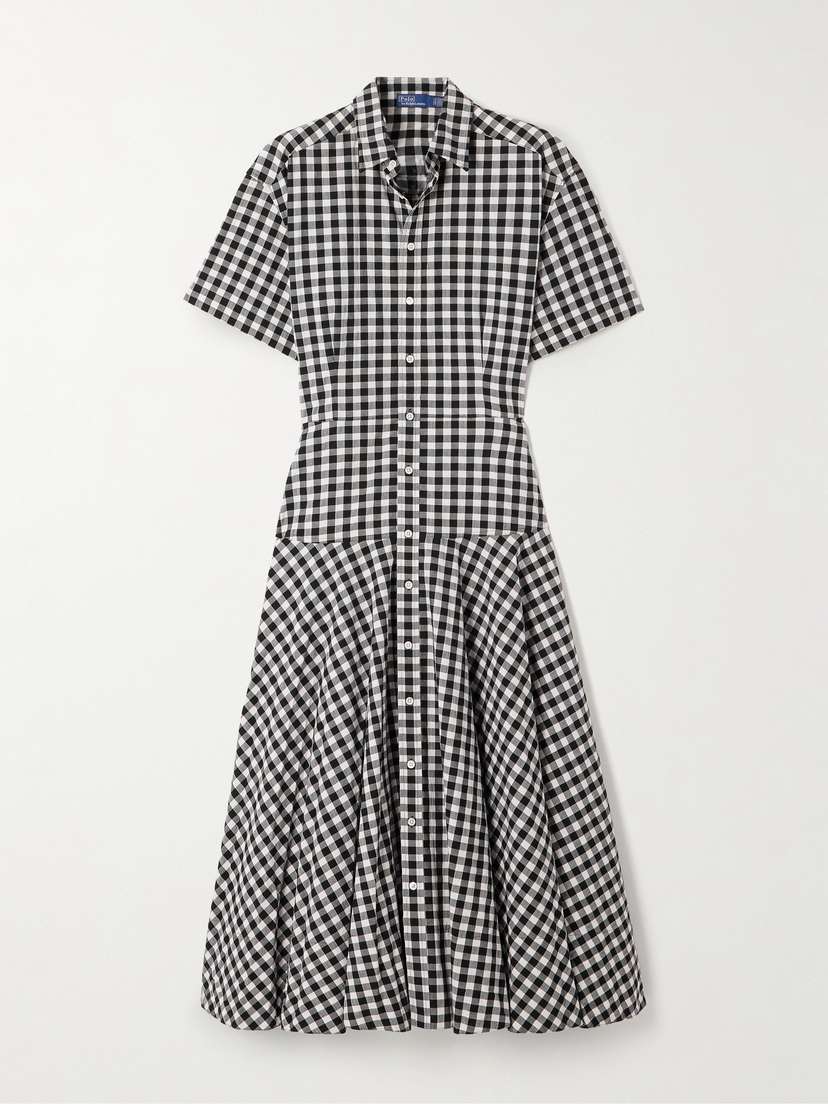 Polo Ralph Lauren Gingham Cotton Midi Shirt Dress