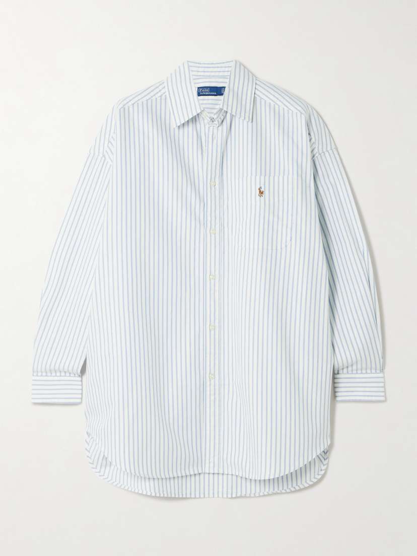 Polo Ralph Lauren Embroidered Striped Cotton Oxford Shirt