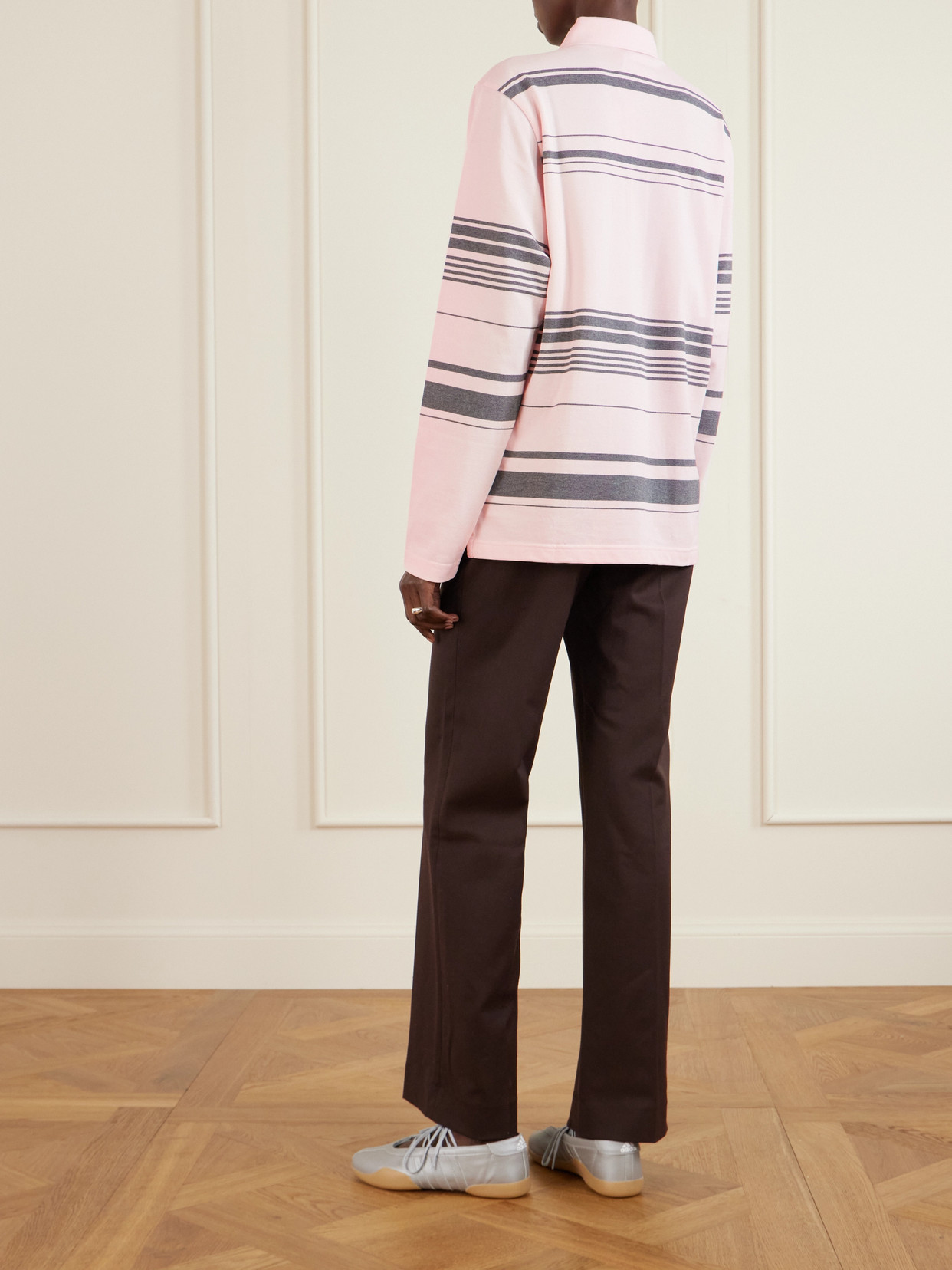 Adidas Originals + Wales Bonner Striped Cotton-piqué Polo Shirt In Multi