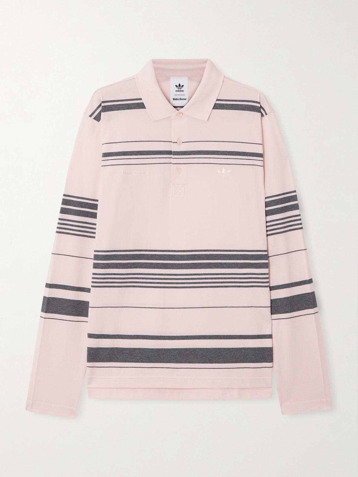 Adidas Originals + Wales Bonner Striped Cotton-piqué Polo Shirt In Multi