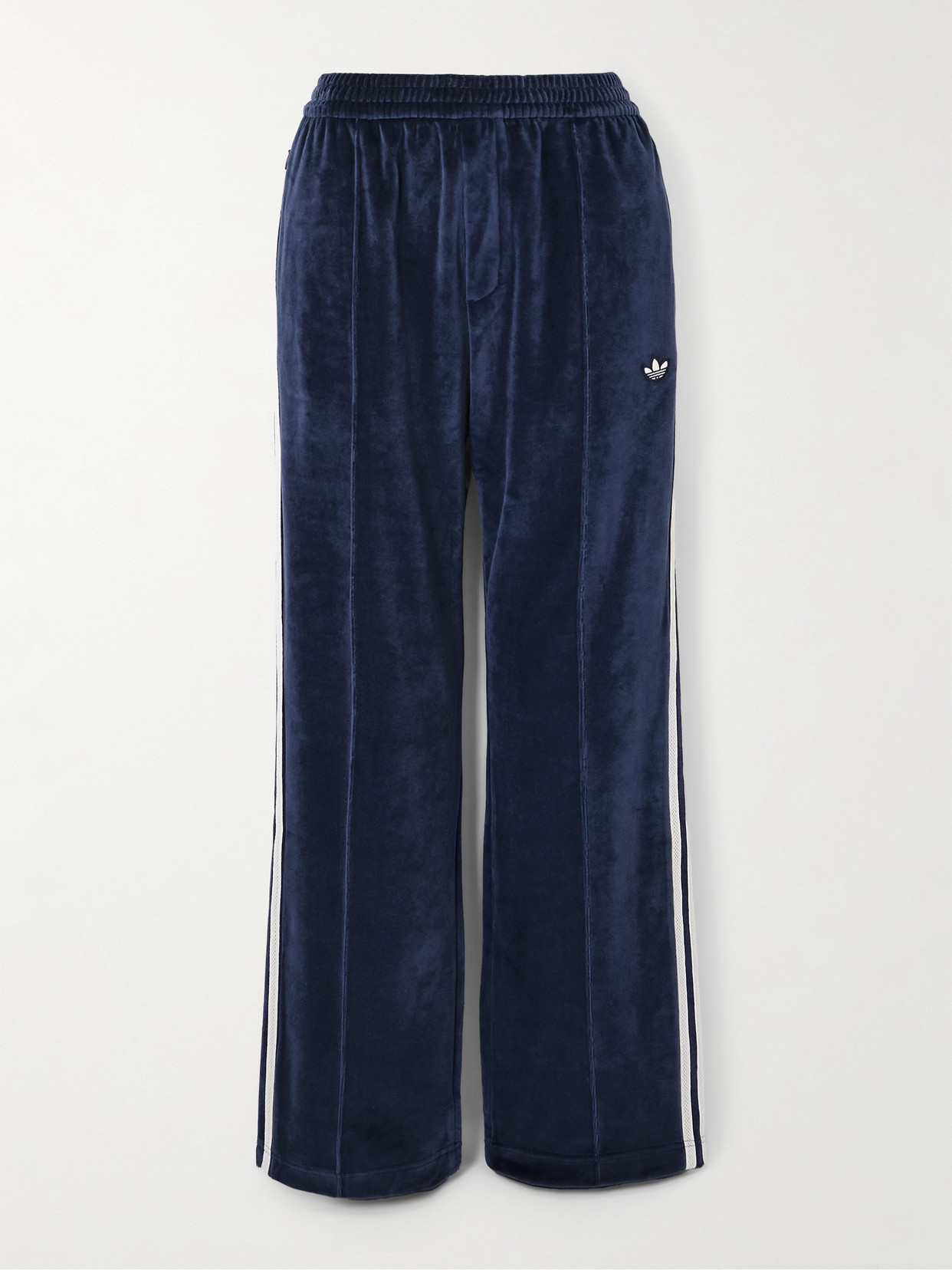 Adidas Originals + Wales Bonner Striped Cotton-blend Velour Straight-leg Track Pants In Blue