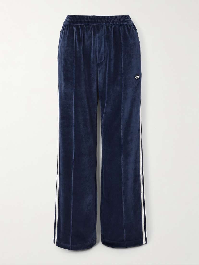 adidas Originals + Wales Bonner Striped Cotton-blend Velour Straight-leg Track Pants