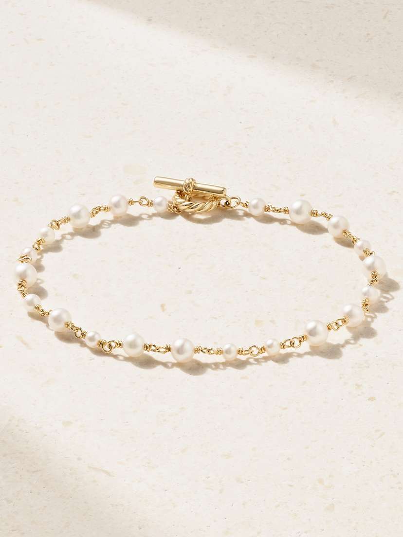 David Yurman Pearl Classics 18-karat Gold Pearl Bracelet