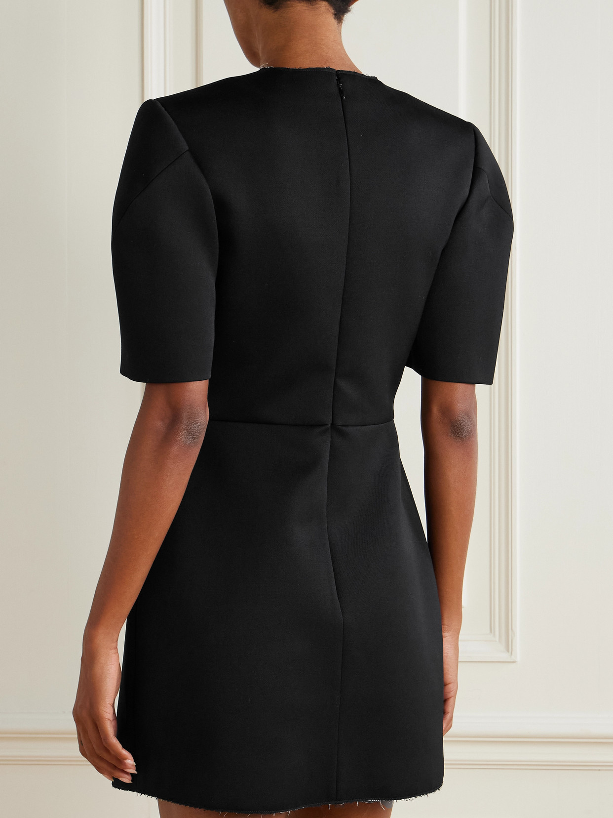 Givenchy Grain De Poudre Wool Mini Dress In Black