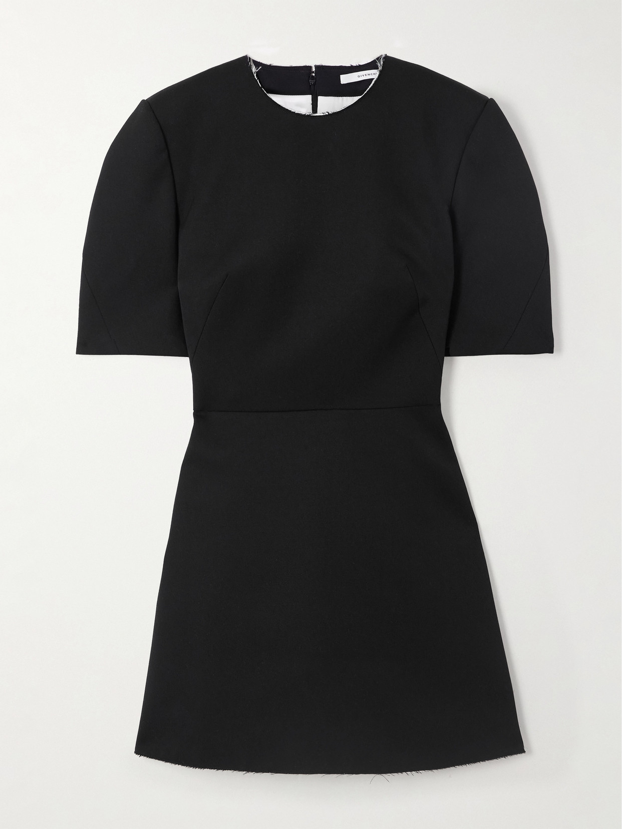Givenchy Grain De Poudre Wool Mini Dress In Black