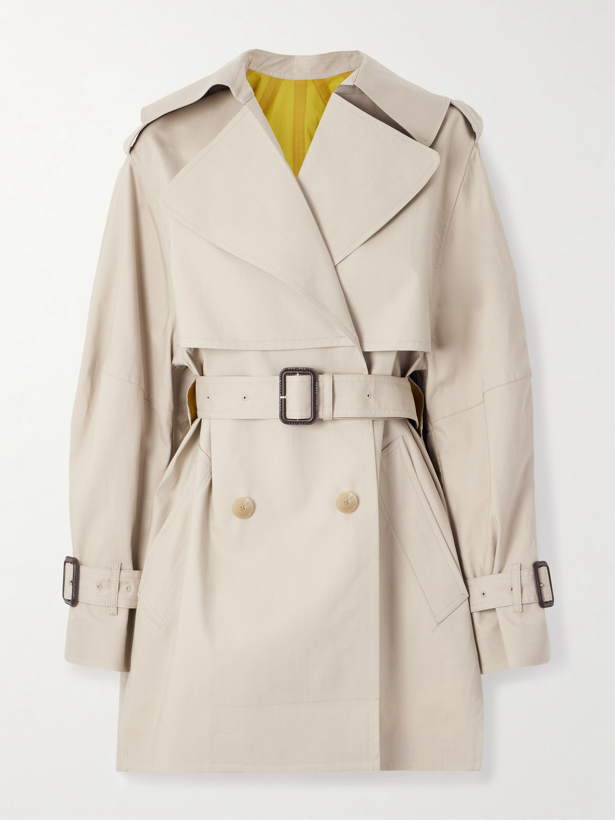 Givenchy Womens Beige Mustard Belted Notch-lapels Cotton Trench Coat In Neutral