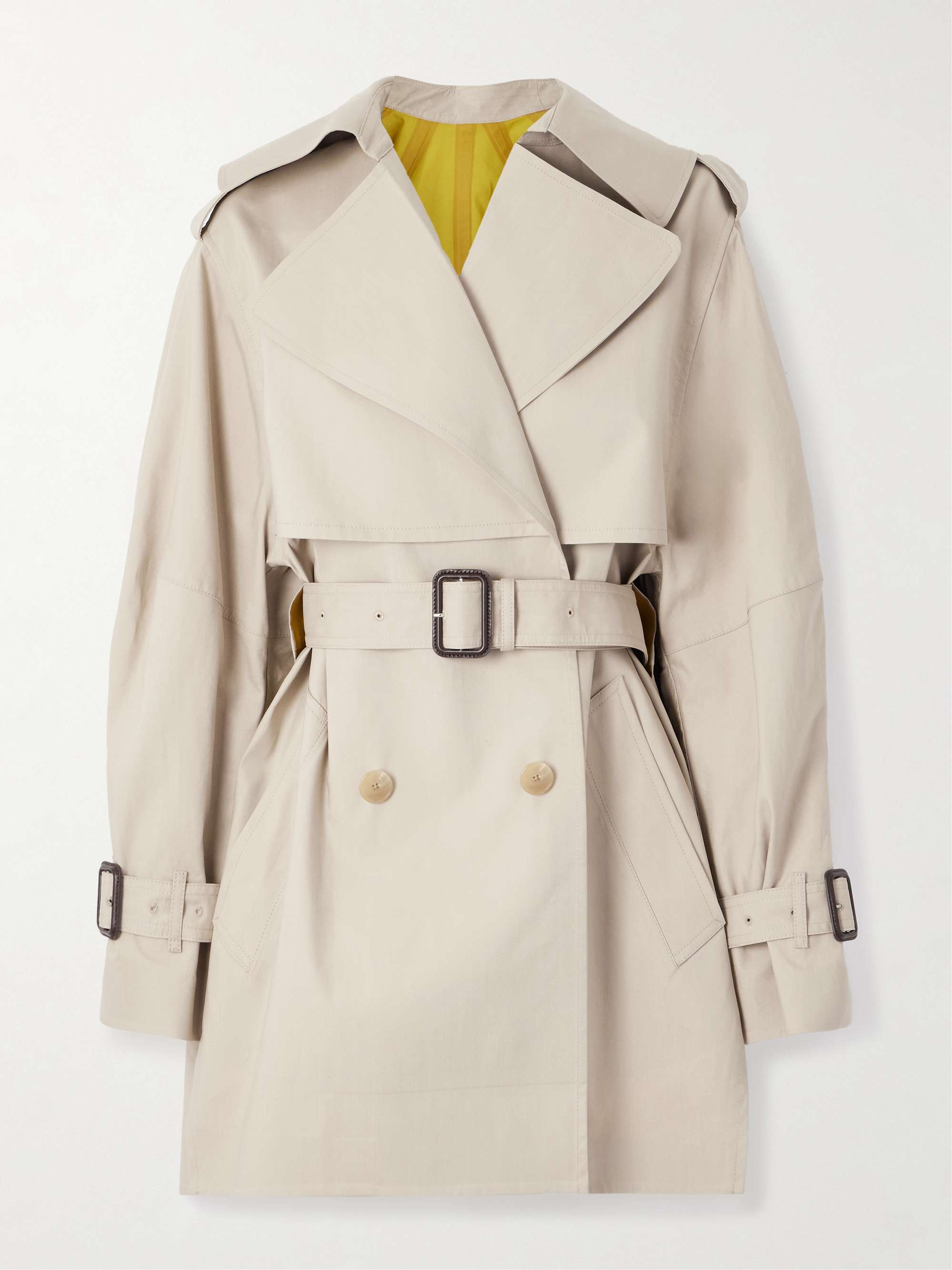 ジャケット・アウター Gabardine Double Belt Trench Coat GIVENCHY Double-breasted belted cotton-gabardine trench coat