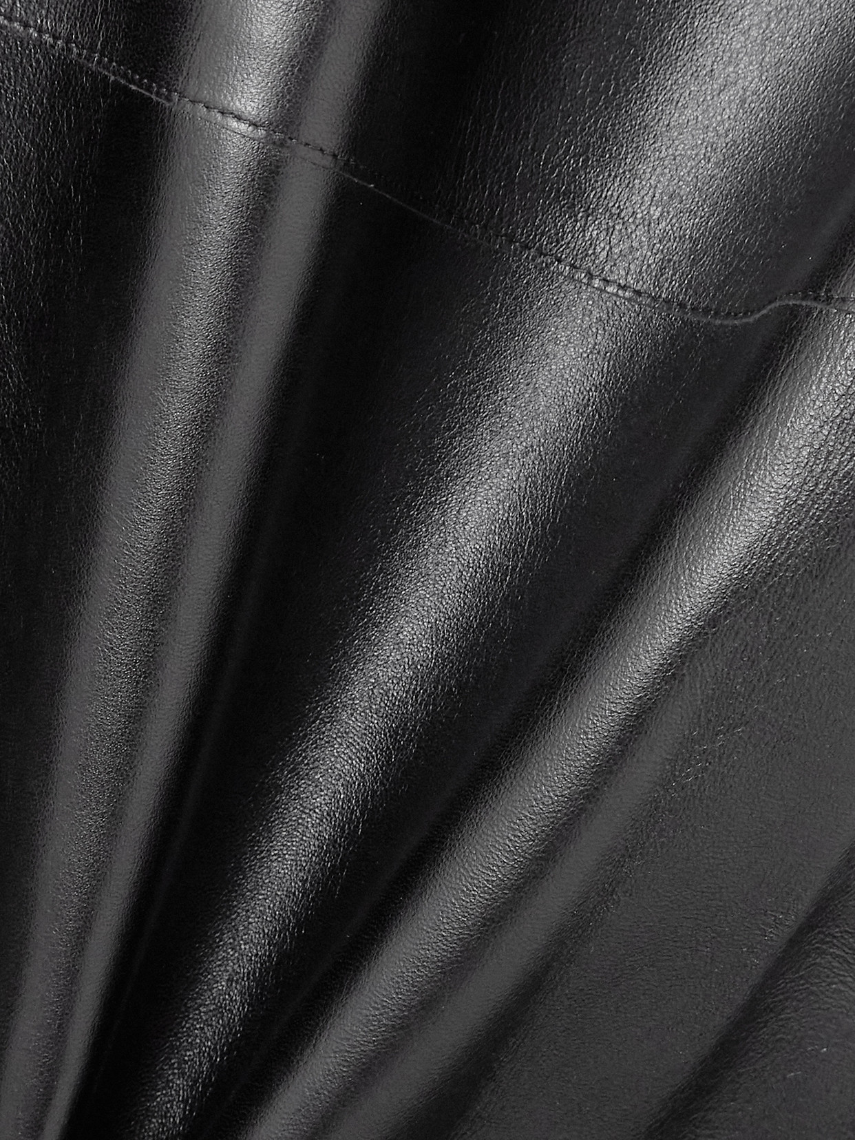 Givenchy Pleated Leather Barrel-leg Pants In Black