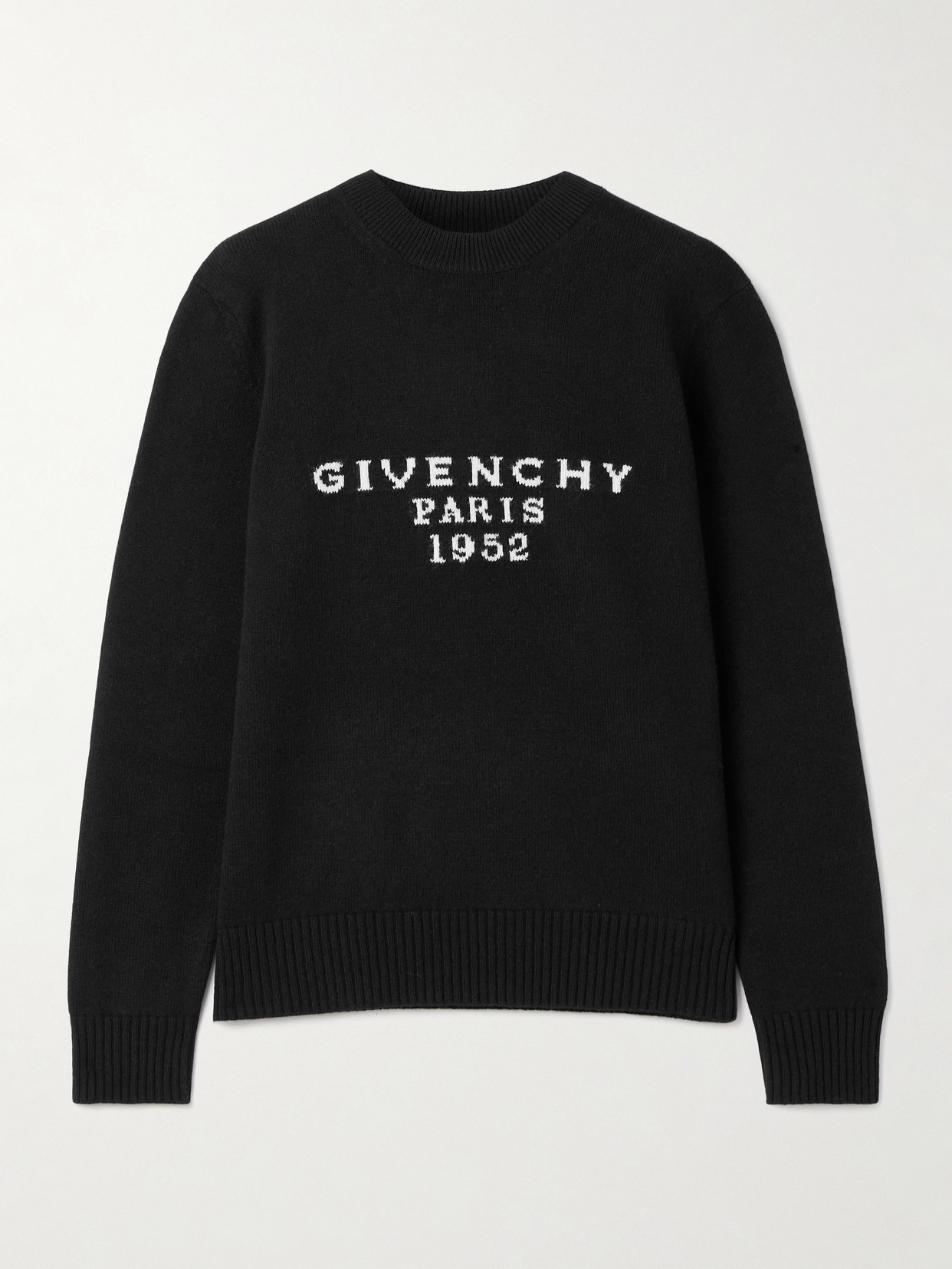 Givenchy Intarsia Wool And Cashmere-blend Sweater In Black