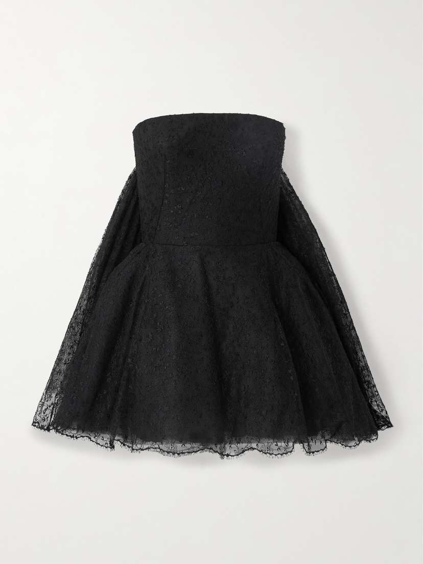 Givenchy Strapless Cape-effect Lace Mini Dress