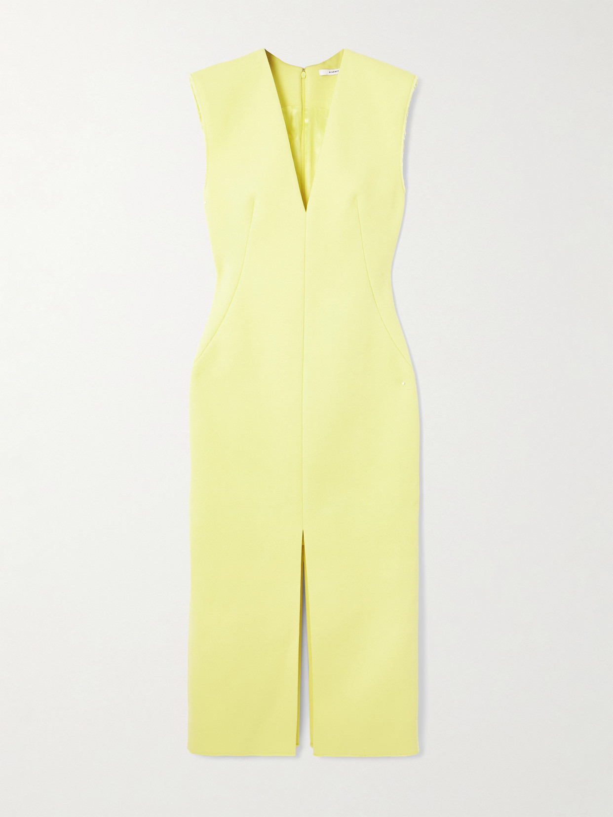 Givenchy V-neck Pencil Dress In Wool In Green