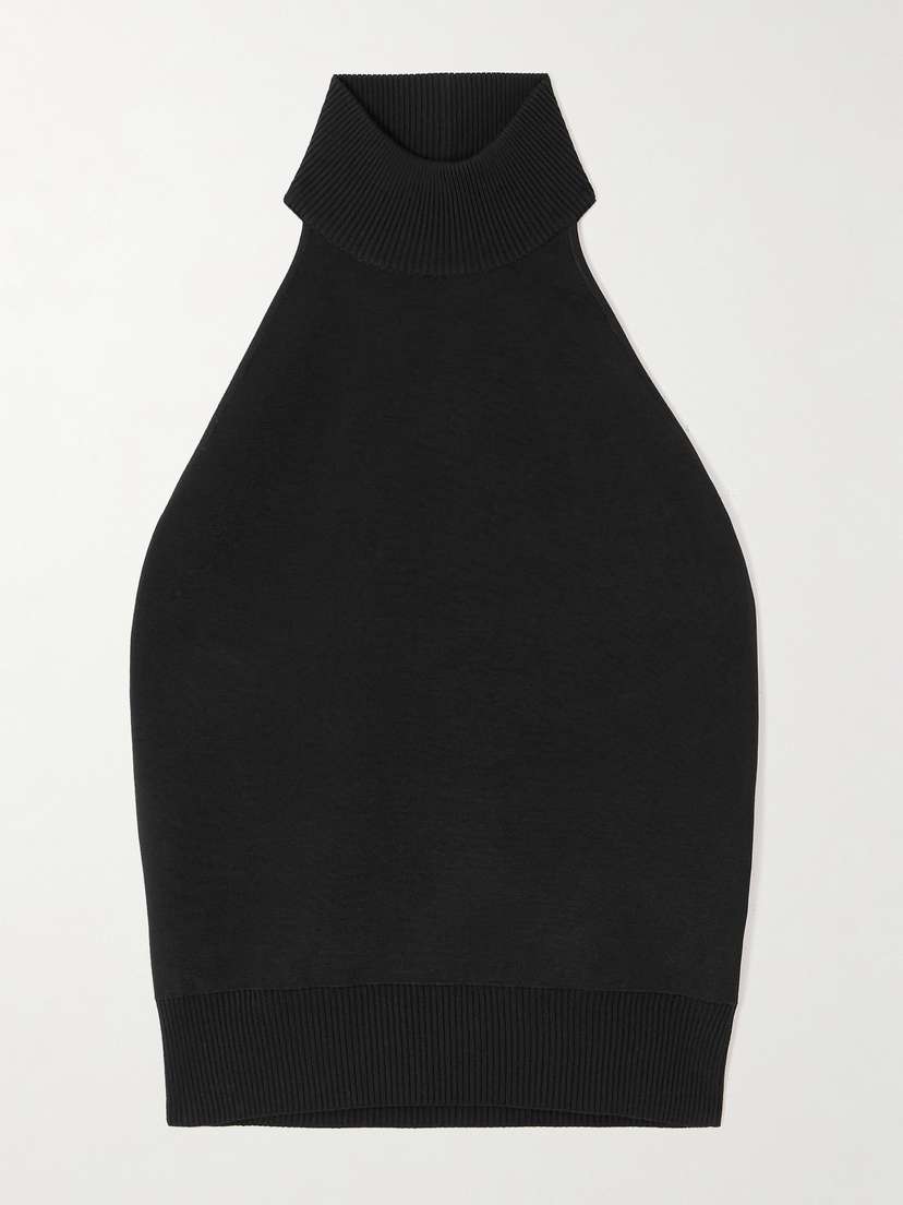 Givenchy Cropped Jersey Halterneck Top
