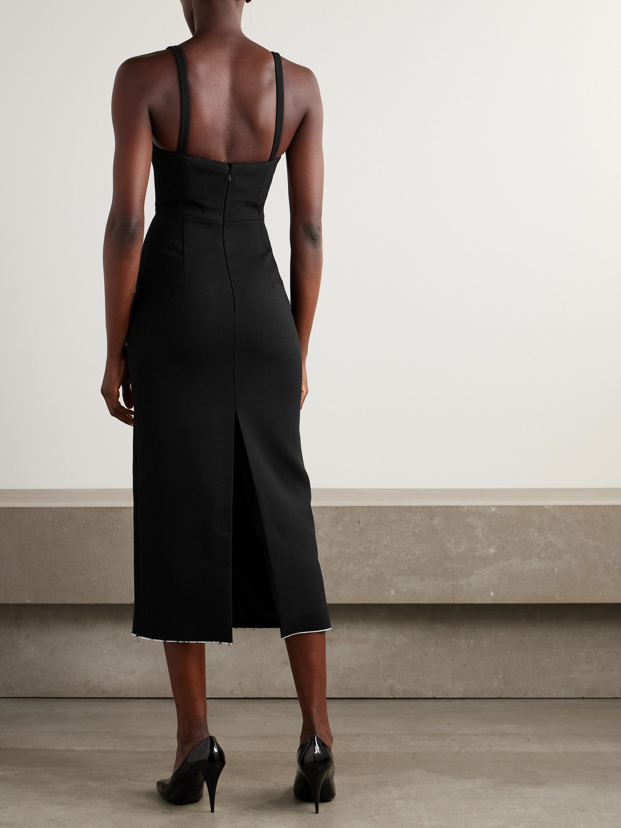 Givenchy Wool-blend Midi Dress In Black