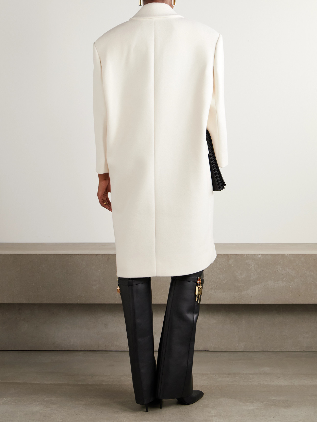 Givenchy Lapel Double-breasted Wool Coat Wide In White