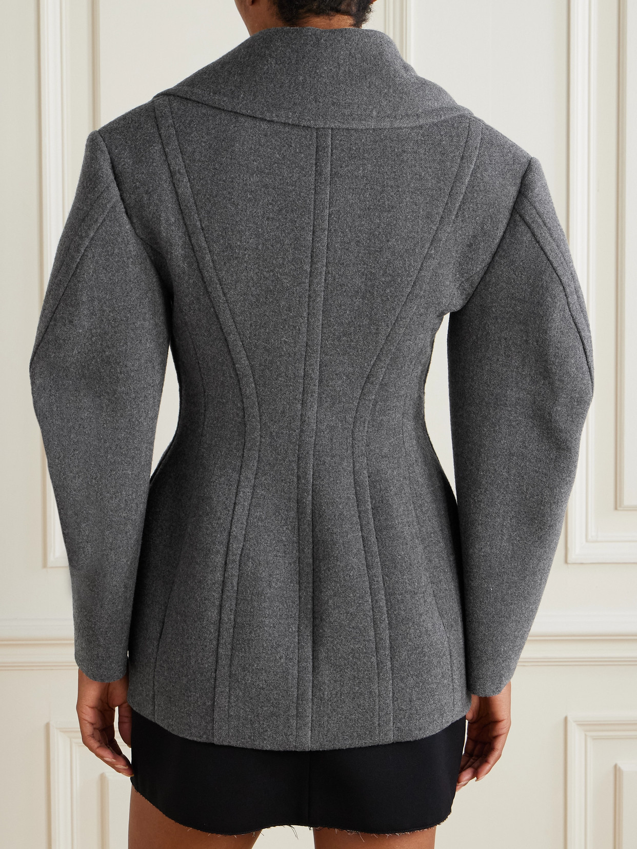 Givenchy Double-breasted Wool And Silk-blend Coat In Black