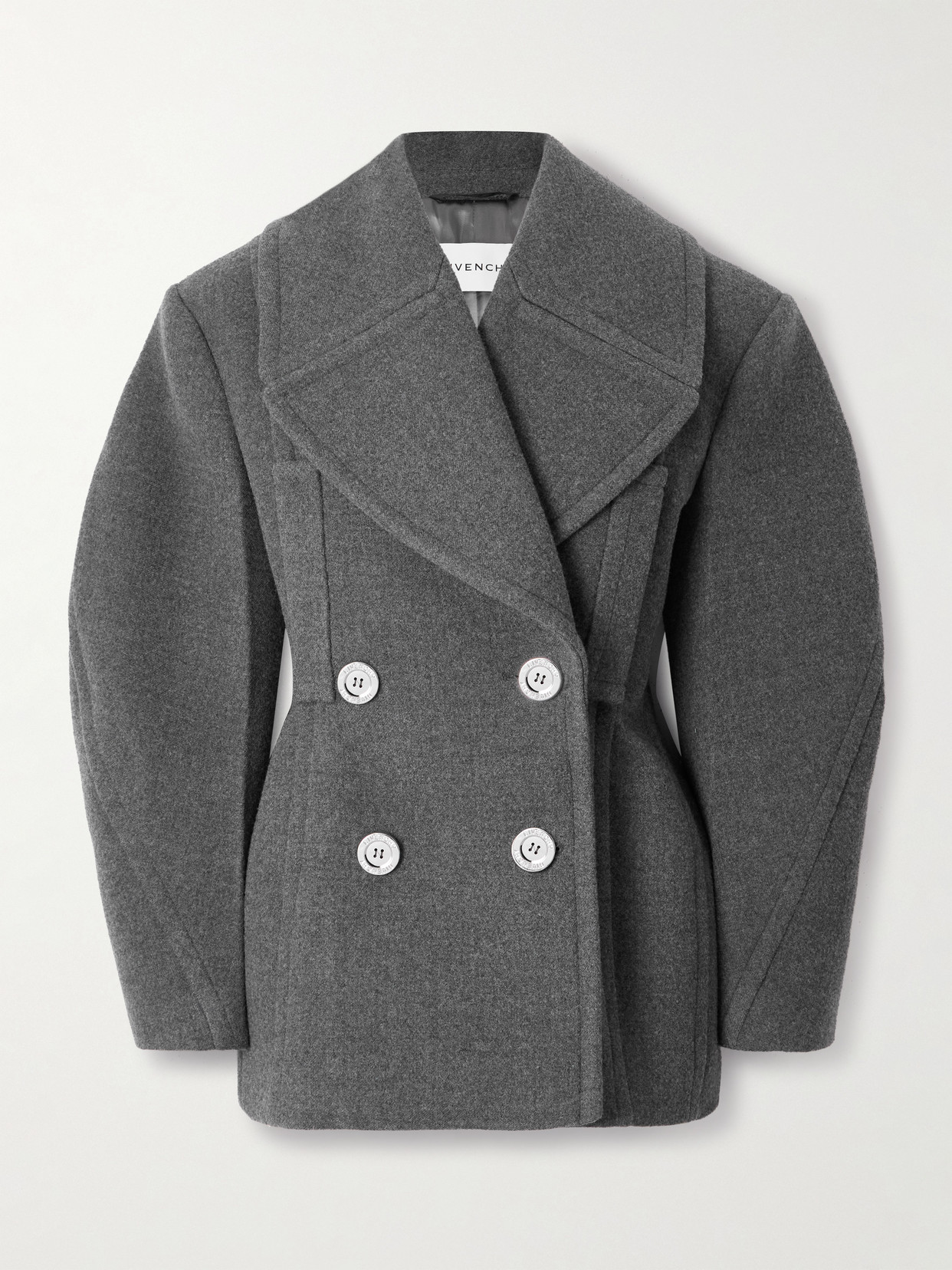 Givenchy Double-breasted Wool And Silk-blend Coat In Black