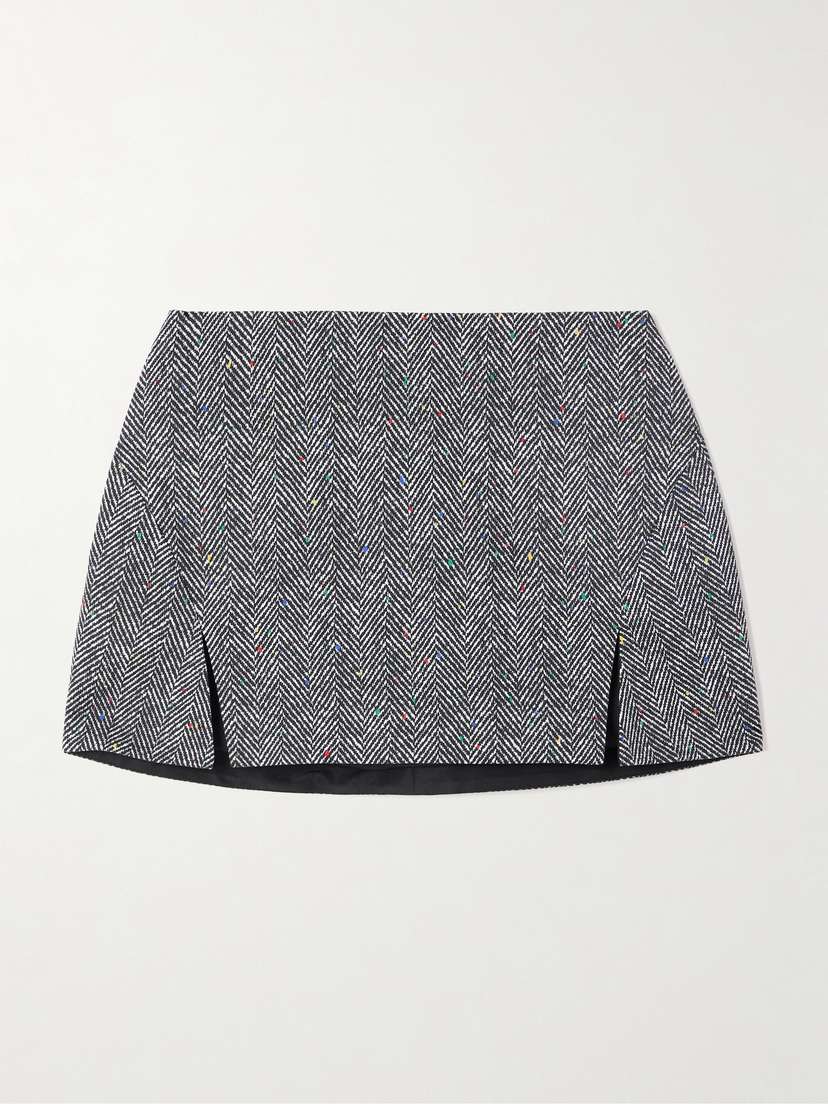 Givenchy Paneled Herringbone Cotton-twill Mini Skirt