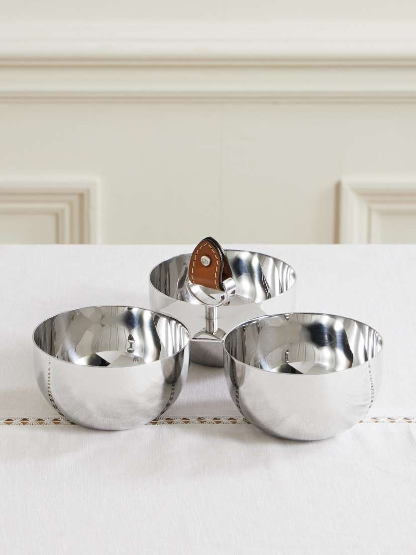 Ralph Lauren Home Wyatt Stainless Steel And Leather Nut Bowls