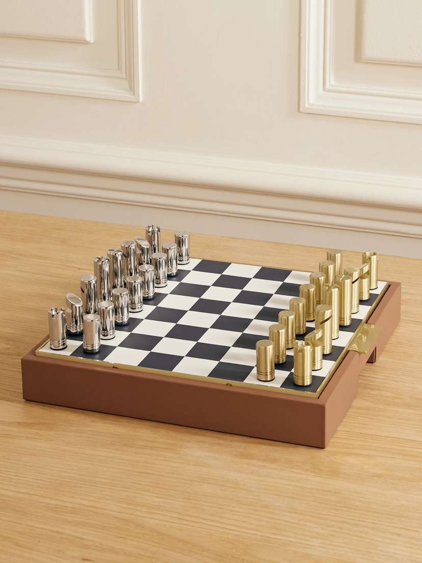 Ralph Lauren Home Fowler Leather Chess Set