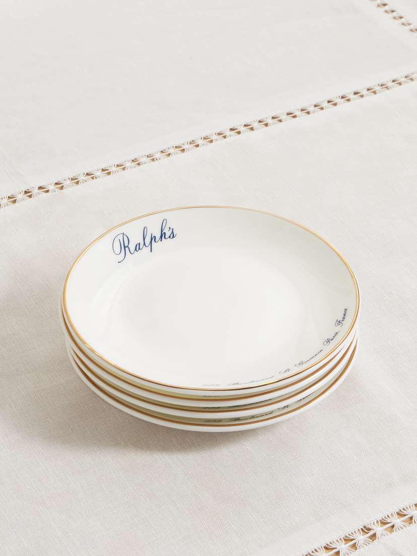 Ralph Lauren Home Ralph's Set Of Four Bone China Canapé Plates
