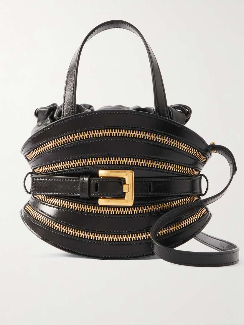 Balmain Shuffle Mini Embellished Leather Shoulder Bag