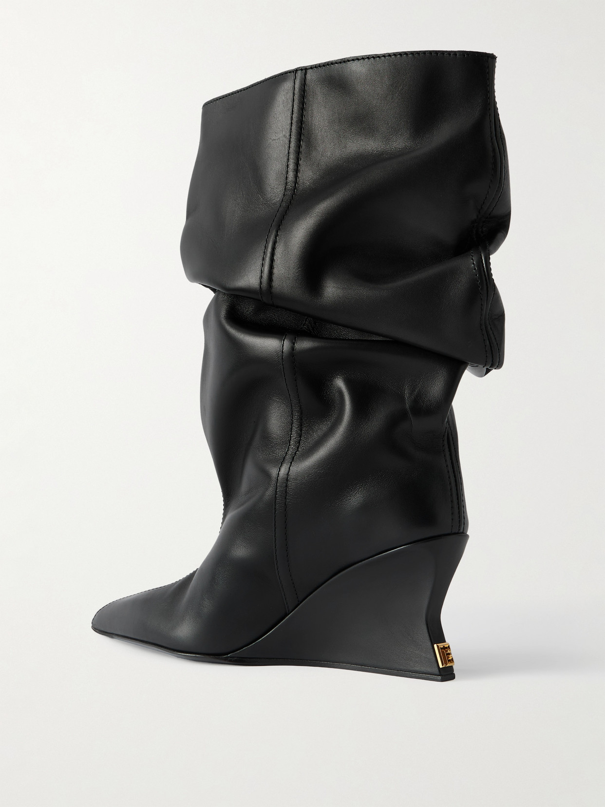 Balmain Leather Ankle Boots In Black