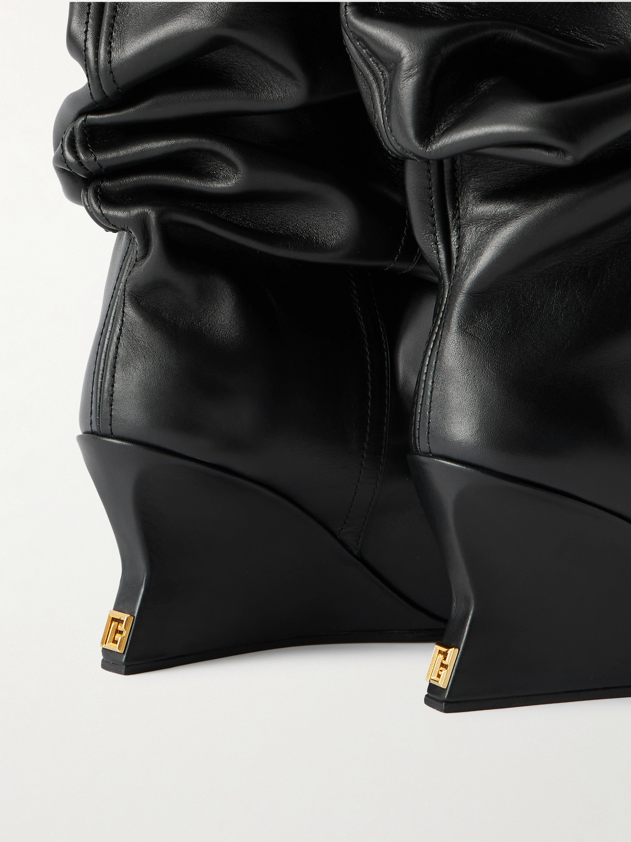 Balmain Leather Ankle Boots In Black