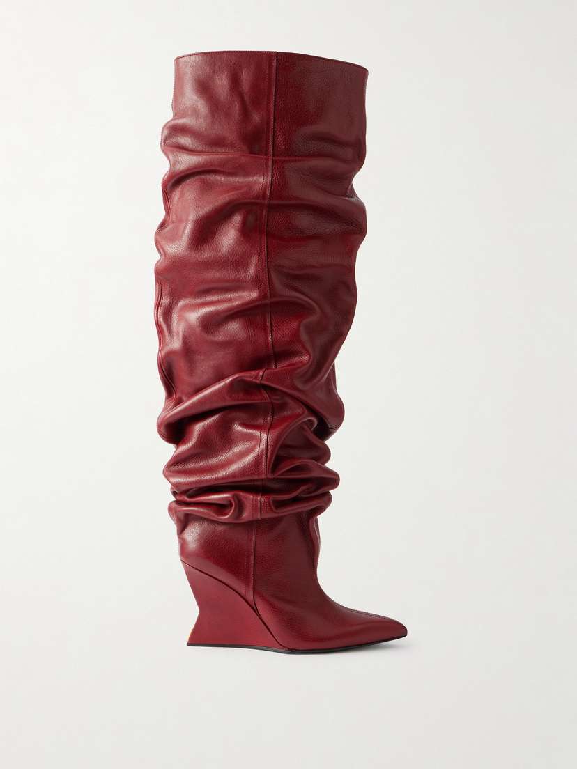 Balmain Textured-leather Over-the-knee Boots